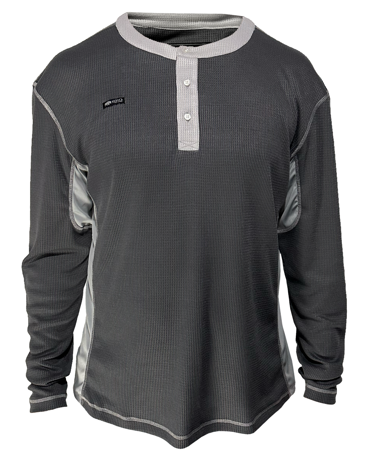 Badlands BROFLEX™ Work Henley in Gray with Graphite trim