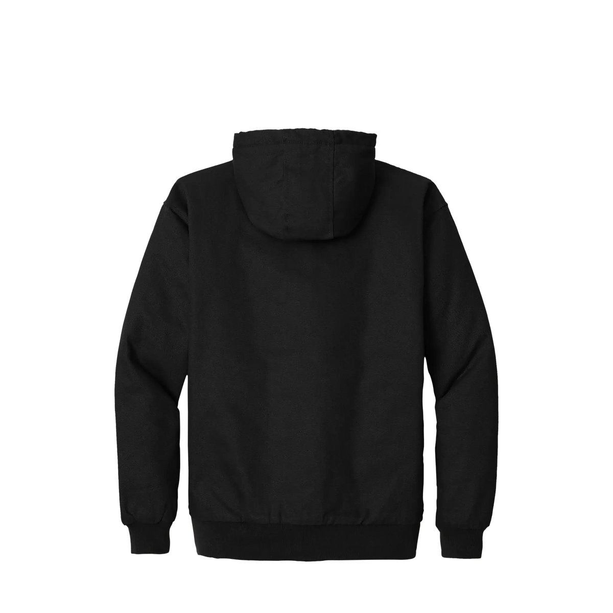 BRO Insulated Hooded Duck Work Jacket in Black – back view