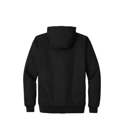 BRO Insulated Hooded Duck Work Jacket in Black – back view