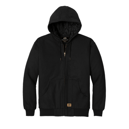 BRO Insulated Hooded Duck Work Jacket in Black – front view