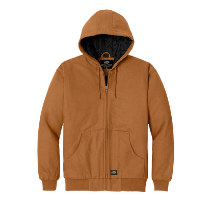 BRO Insulated Hooded Duck Work Jacket in Brown – front view
