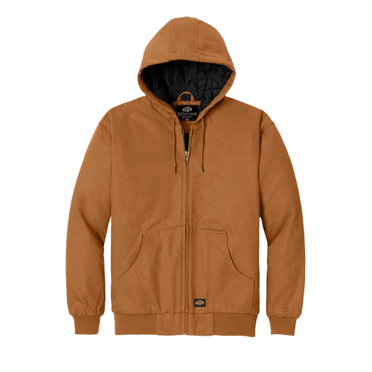 BRO Insulated Hooded Duck Work Jacket in Brown – front view