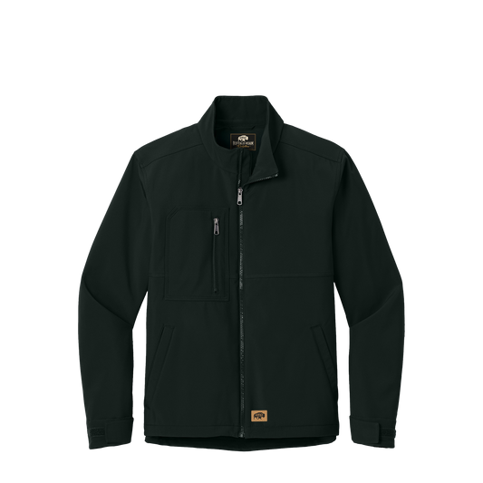 BRO Water-Resistant Soft Shell Work Jacket in Black – front view