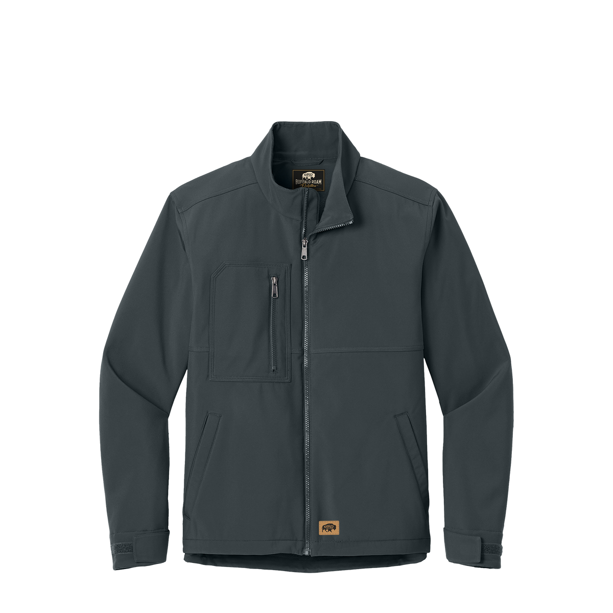 BRO Water-Resistant Soft Shell Work Jacket in Iron Grey – front view