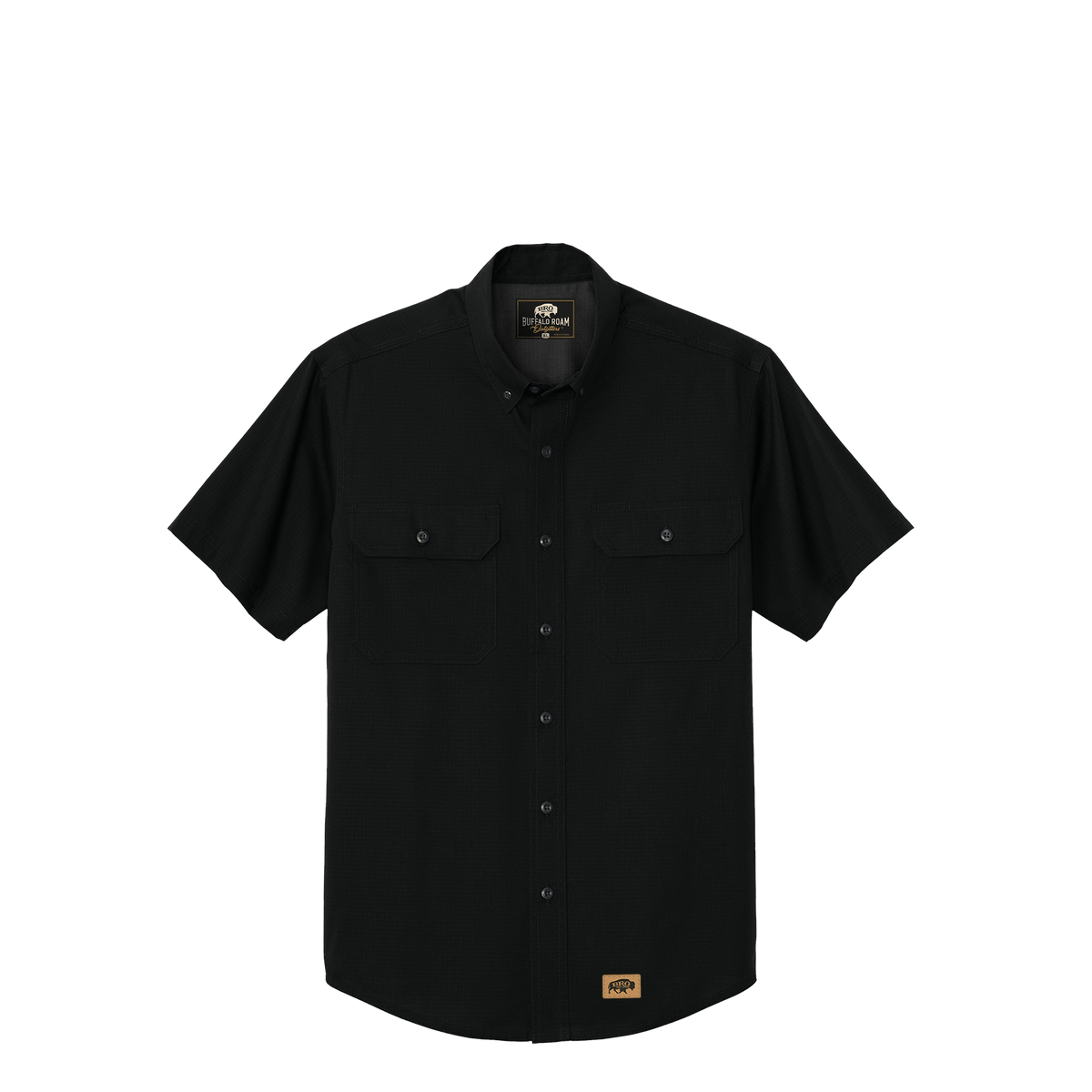BRO Short Sleeve Ripstop Work Shirt in Black – front view