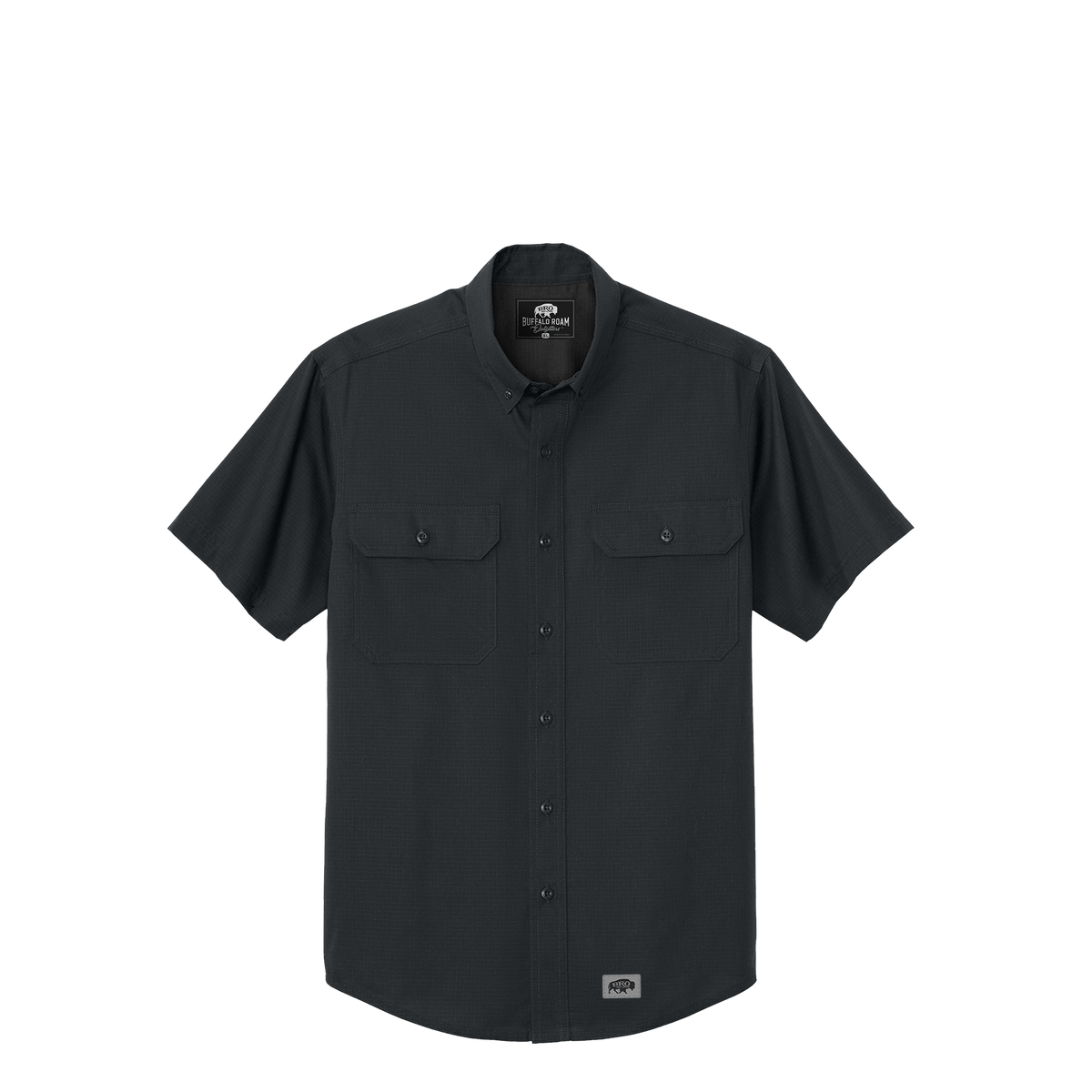 BRO Short Sleeve Ripstop Work Shirt in Echo Steel – front view