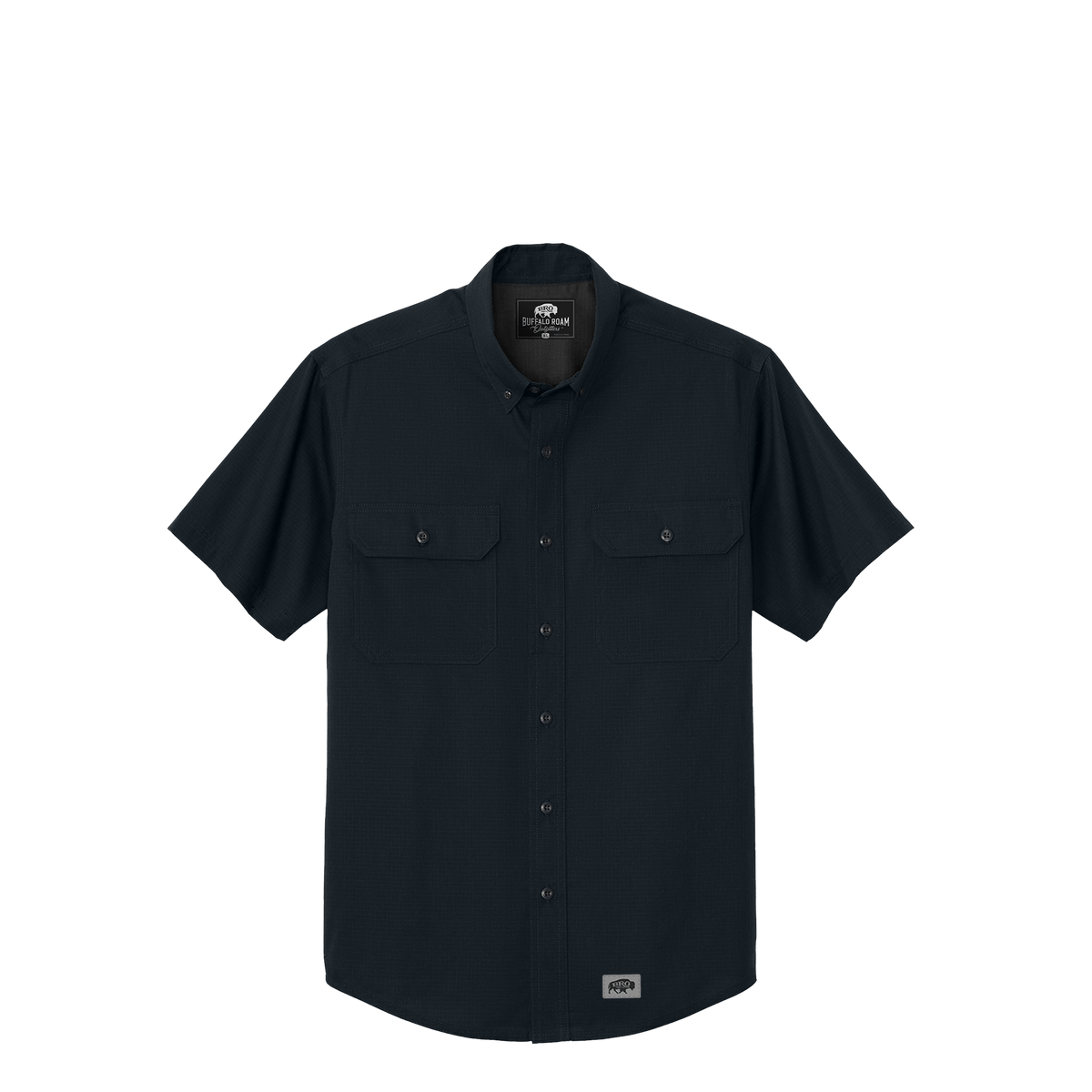 BRO Short Sleeve Ripstop Work Shirt in Navy Blue – front view