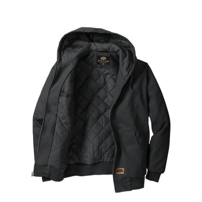 BRO Insulated Hooded Duck Work Jacket in Charcoal – angled front view