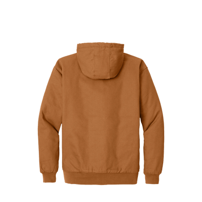BRO Insulated Hooded Duck Work Jacket in Duck Brown – back view