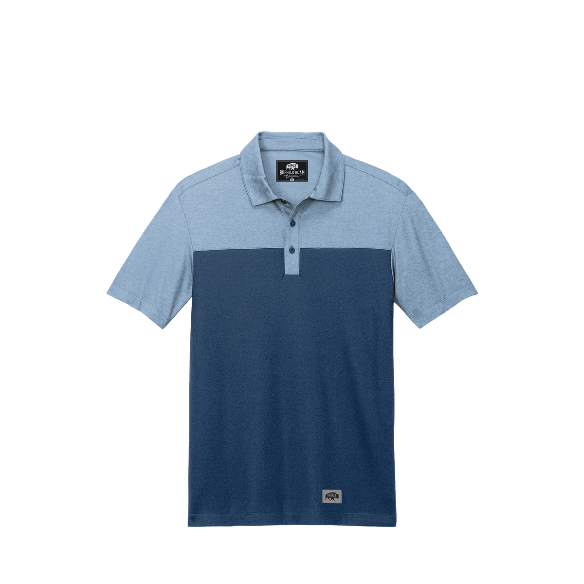 BRO Two-Tone Blended Polo in Aegean Blue – front view