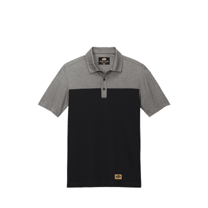 BRO Two-Tone Blended Polo in Deep Black and Charcoal Heather – front view