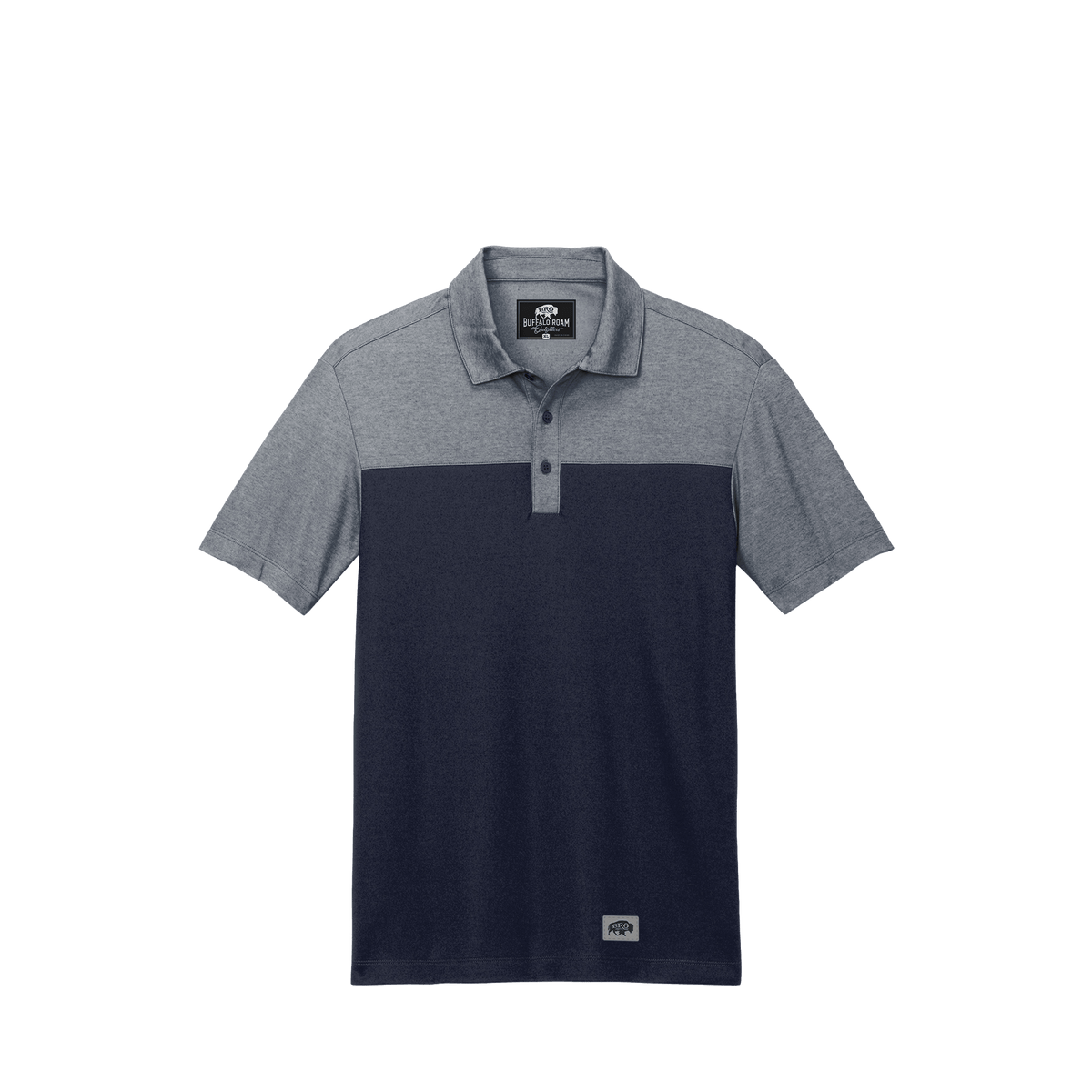 BRO Two-Tone Blended Polo in River Blue Navy – front view
