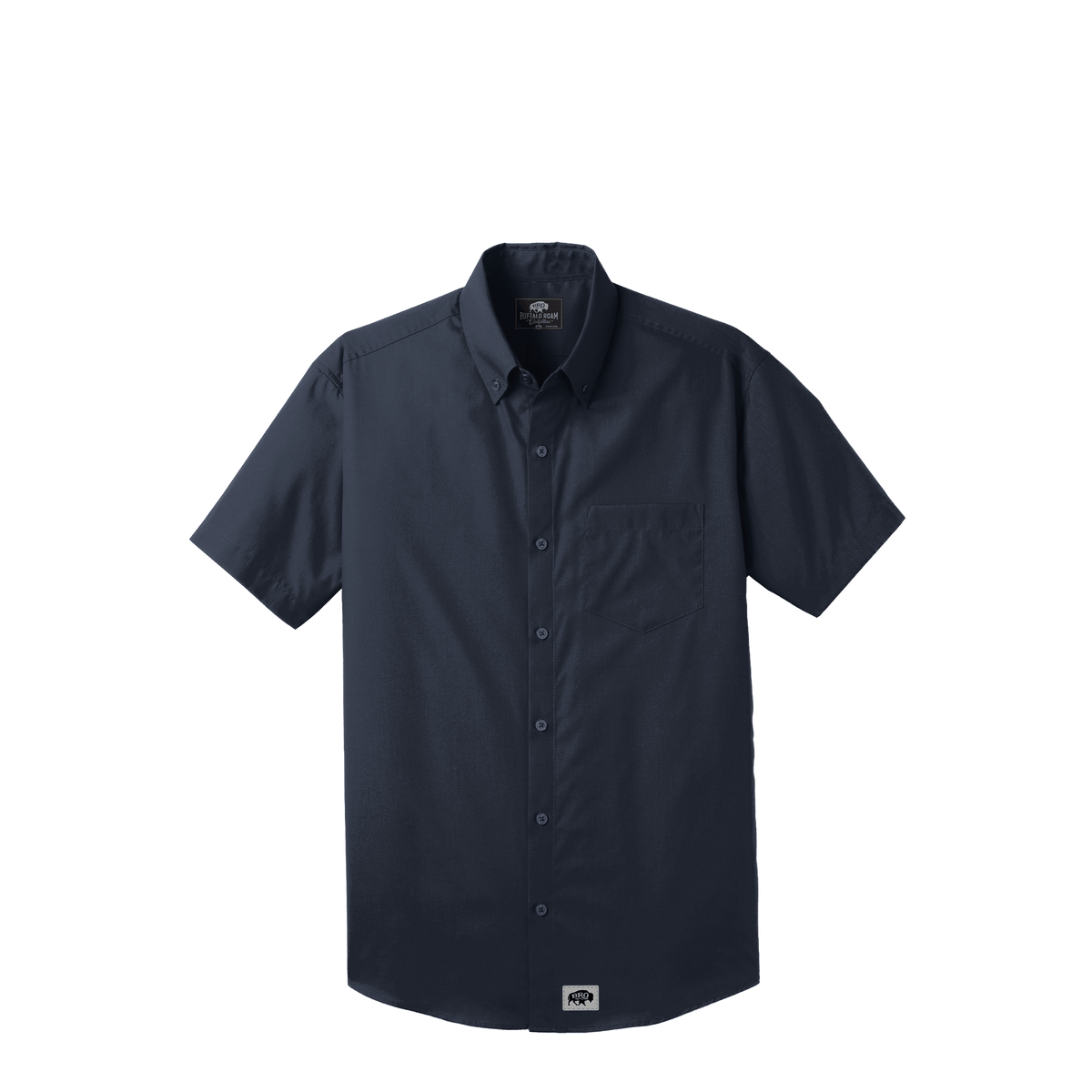BRO Short Sleeve Classic Button-Down Work Shirt in Navy – front view