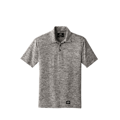 BRO Heathered Polo Shirt in Black Electric – front view