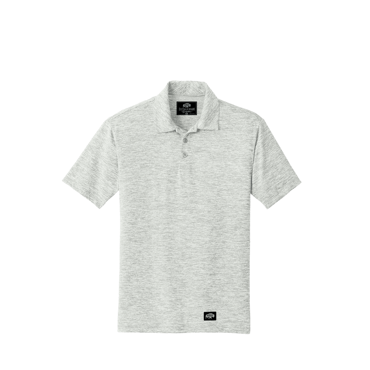 BRO Heathered Polo Shirt in Silver Electric – front view