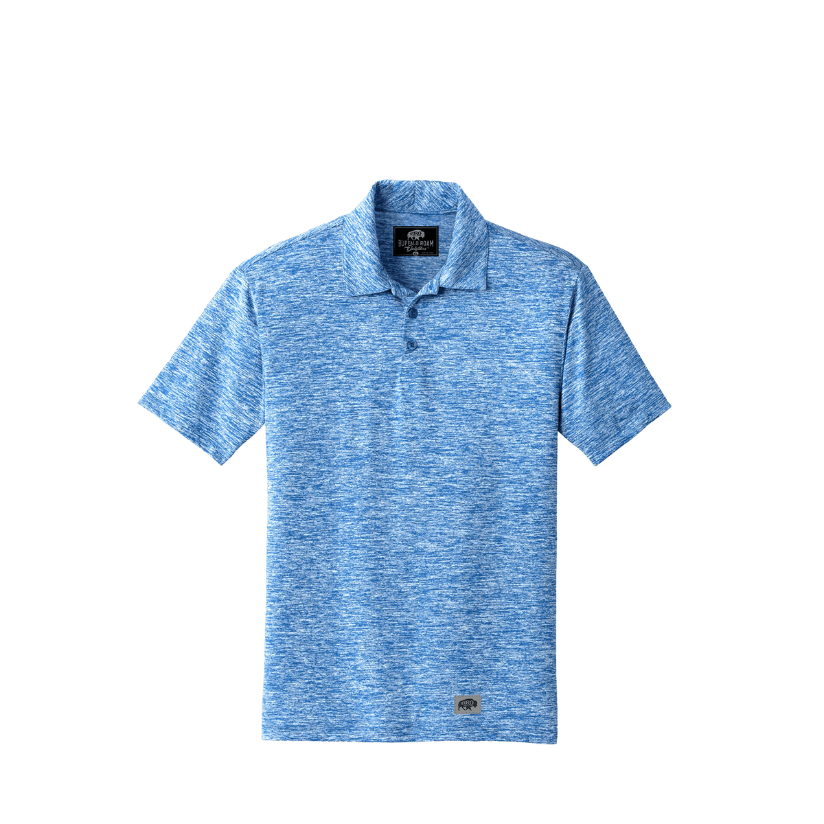 BRO Heathered Polo Shirt in True Royal Electric – front view