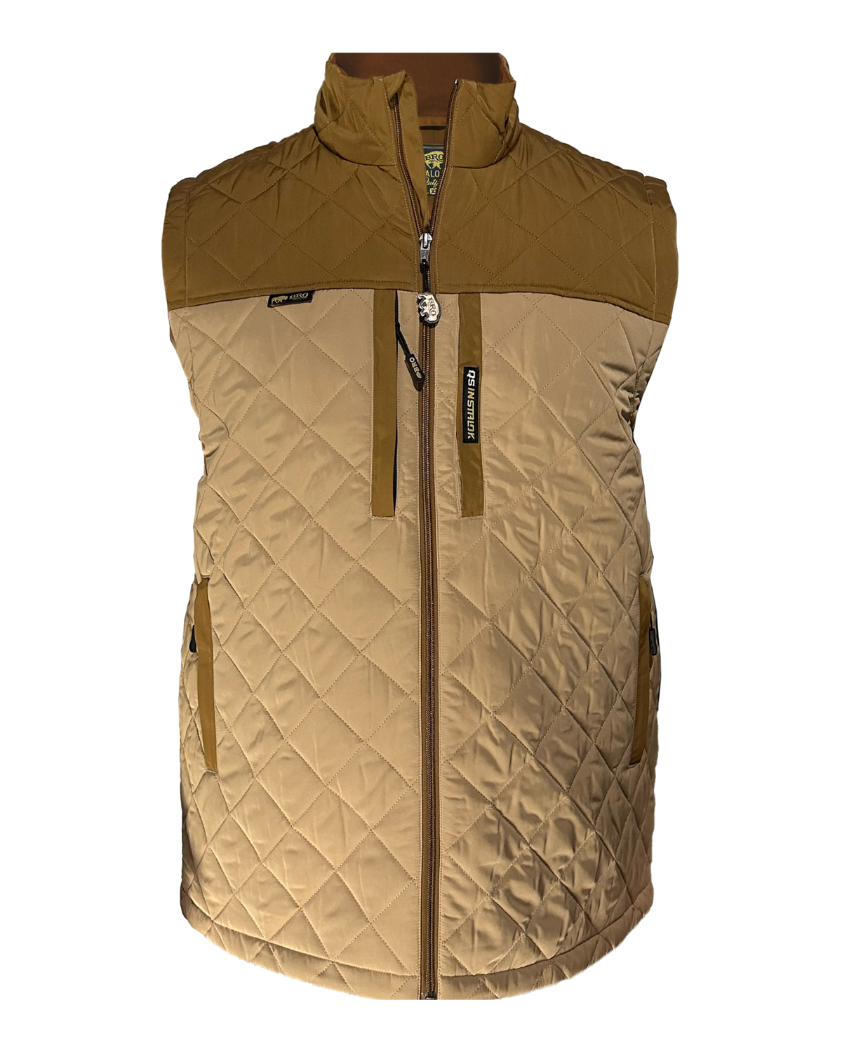 Steward Diamond-Quilted Vest in BRO Brown