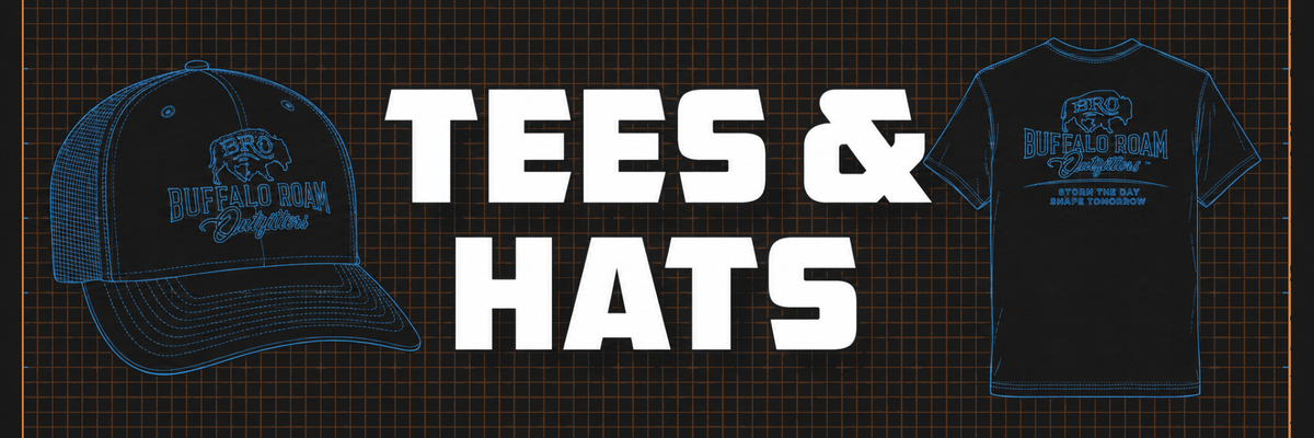 Buffalo Roam Outfitters Tees and Hats Collection